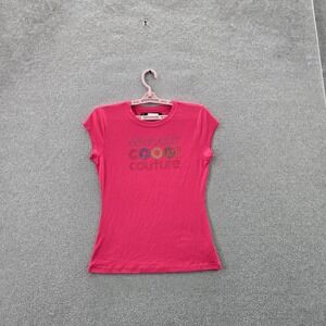 COOGI‎ Women Shirt M Pink Rhinestone It's About Coogi Couture Crew Neck Pullover